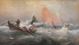 Oswald Brierly, Whalers off Twofold Bay