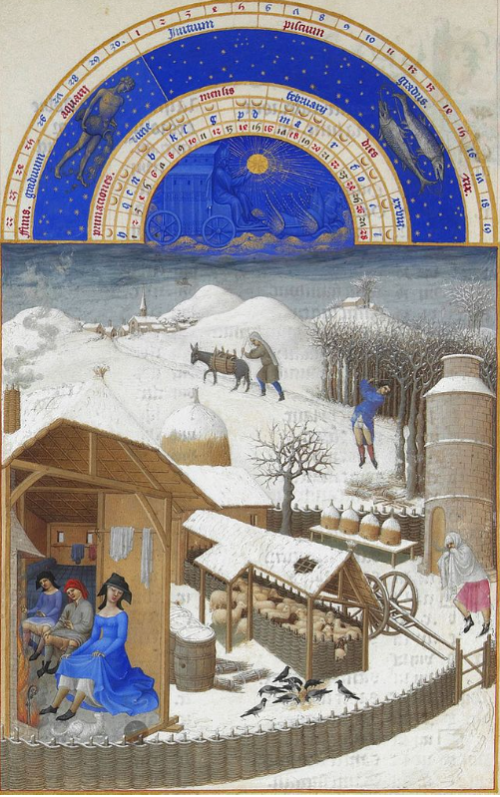 Back to work. February, from the Tres Riches Heures